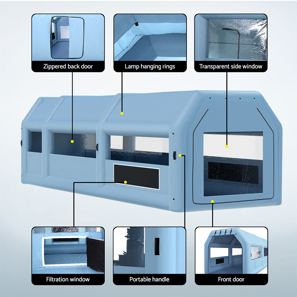 Durable Inflatable Spray Booth 10X5M with Filter System - Giantz