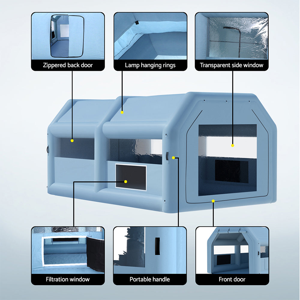 Heavy-Duty Inflatable Spray Booth with Filtration & Blower - Giantz