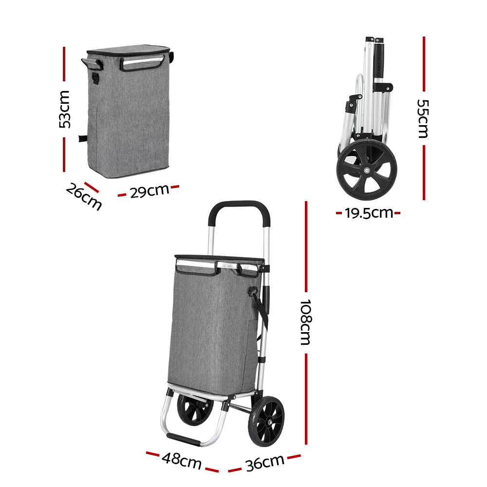 Emajin Shopping Trolley Cart 45KG Foldable Grey