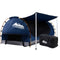Weisshorn Double Swag Camping Swags Canvas Free Standing Dome Tent Dark Blue with 7CM Mattress