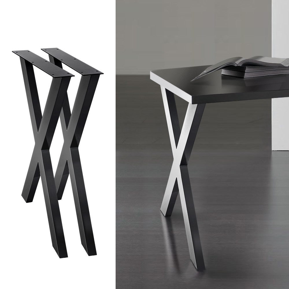 Artiss Metal Table Legs DIY X-shaped 71X60CM Set of 2