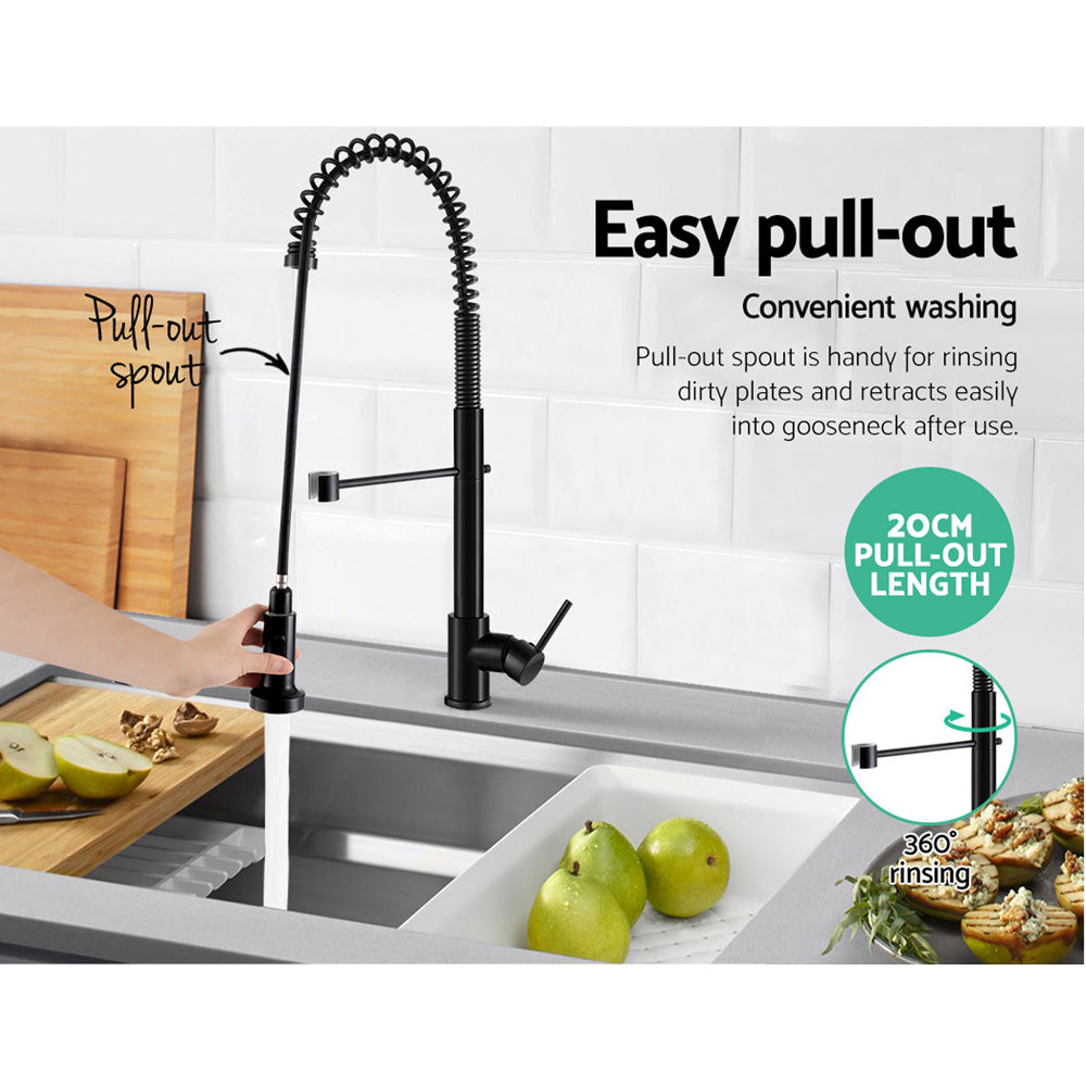 Cefito Kitchen Mixer Tap Pull Down 2 Modes Sink Faucet Basin Laundry Black