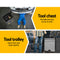 Giantz 7 Drawer Tool Box Cabinet Chest Storage Garage Toolbox Organiser Set  Black and Grey