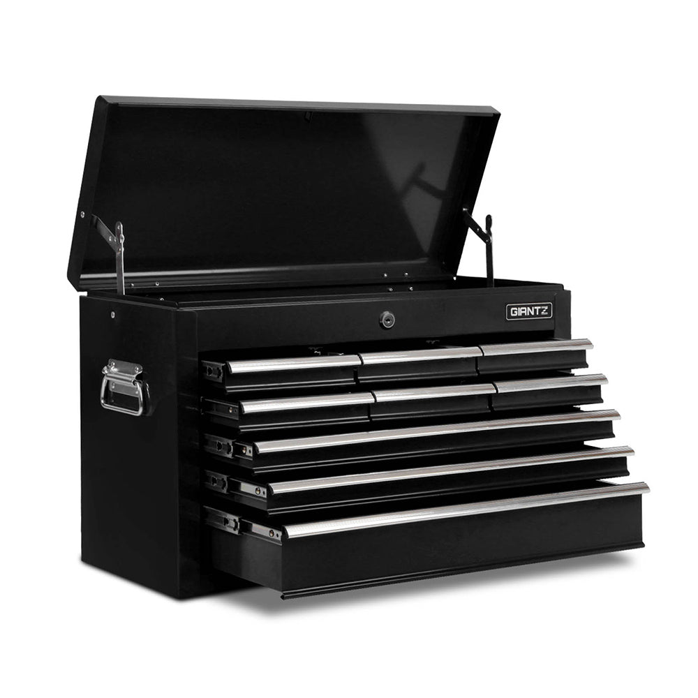 Giantz 9 Drawer Tool Box Cabinet Chest Toolbox Storage Garage Organiser Black