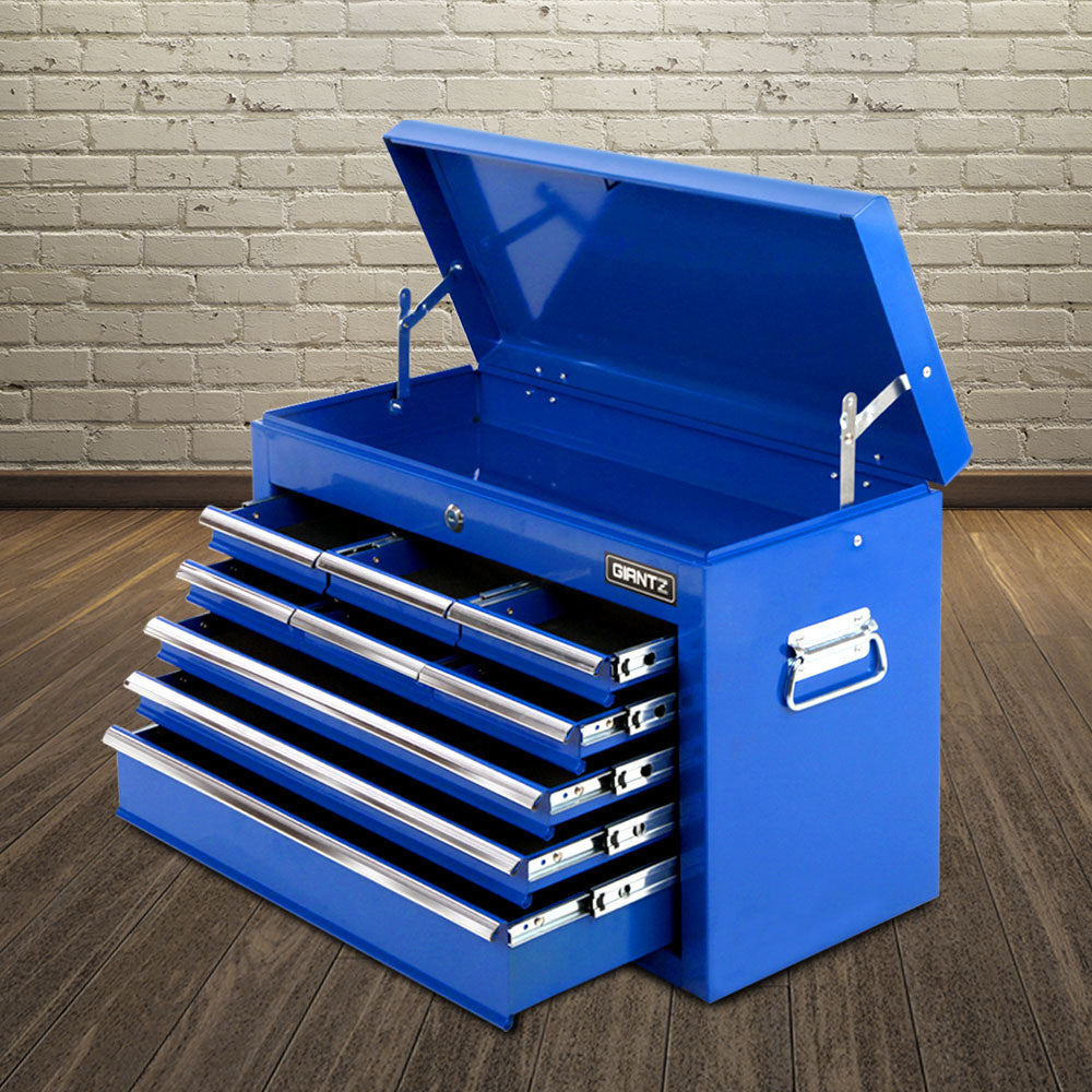 Giantz 9 Drawer Tool Box Cabinet Chest Toolbox Storage Garage Organiser Blue