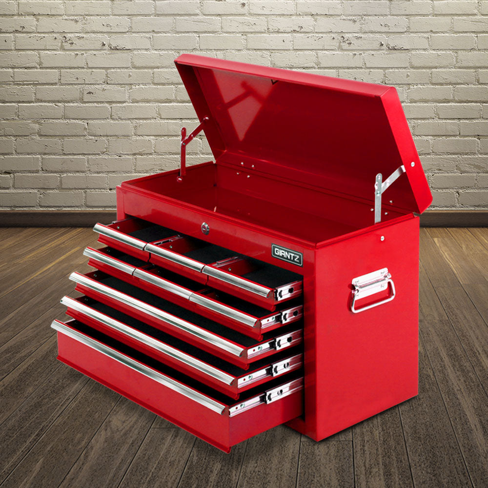 Giantz 9 Drawer Tool Box Cabinet Chest Toolbox Storage Garage Organiser Red