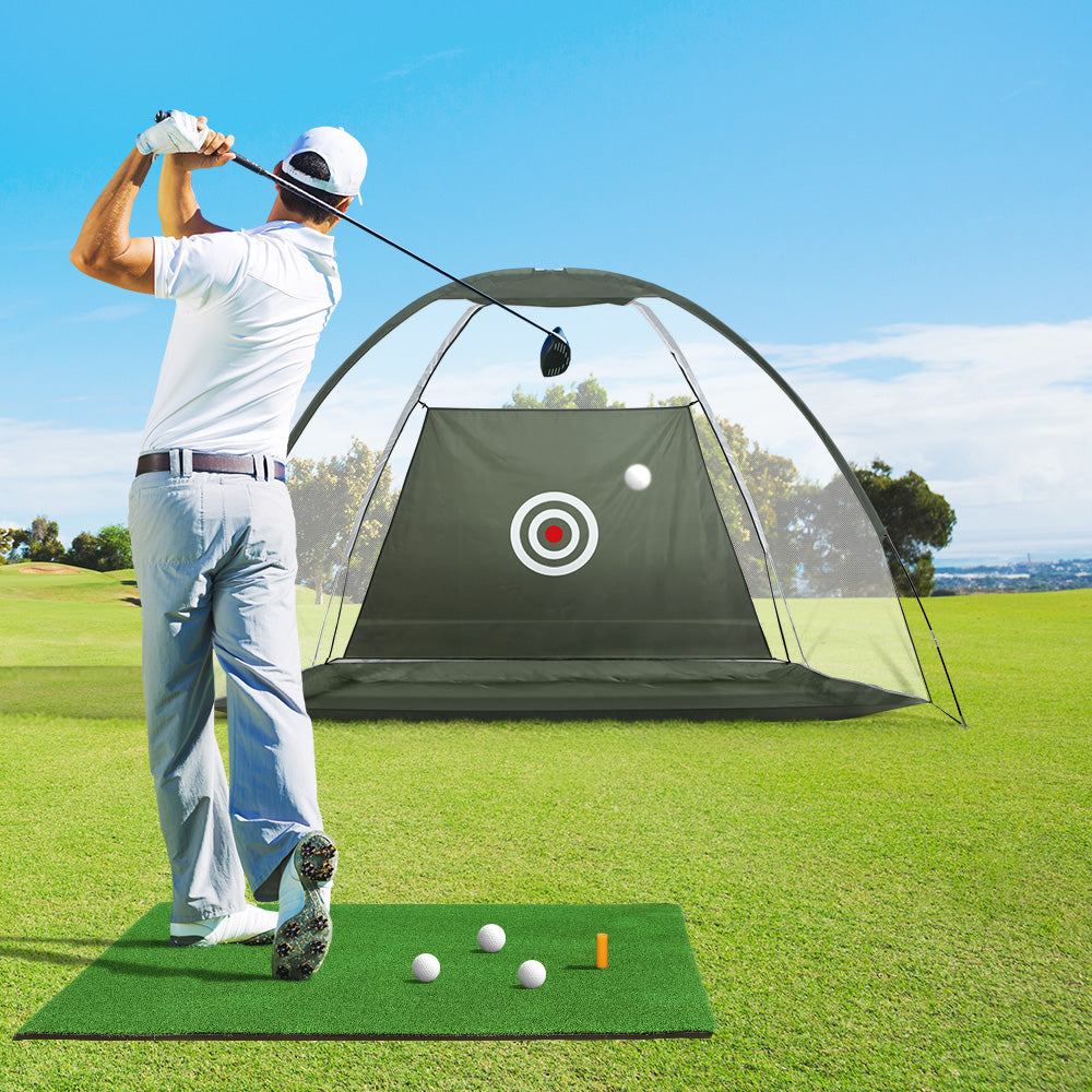 Everfit 3M Golf Practice Net And Training Mat Set Driving Target Green