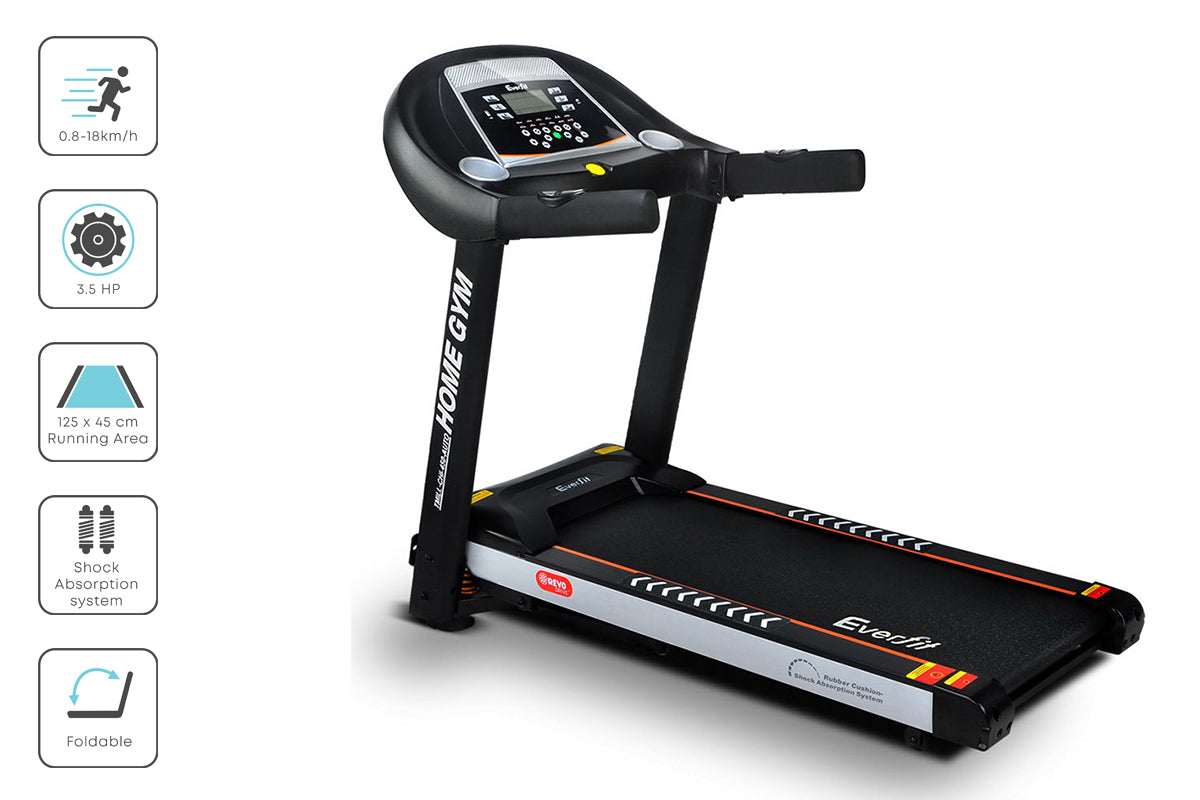 Everfit Electric Treadmill 450mm 18kmh 3.5HP Auto Incline Home Gym Run