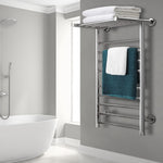 14-Bar Electric Heated Towel Rail Rack, Stainless Steel, Devanti