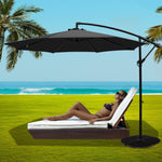 UV50+ Cantilever Outdoor Umbrella w/Base 3m Instahut