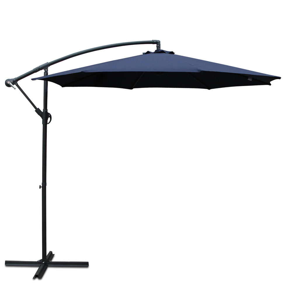 Instahut 3m Outdoor Umbrella Cantilever Beach Garden Patio Navy