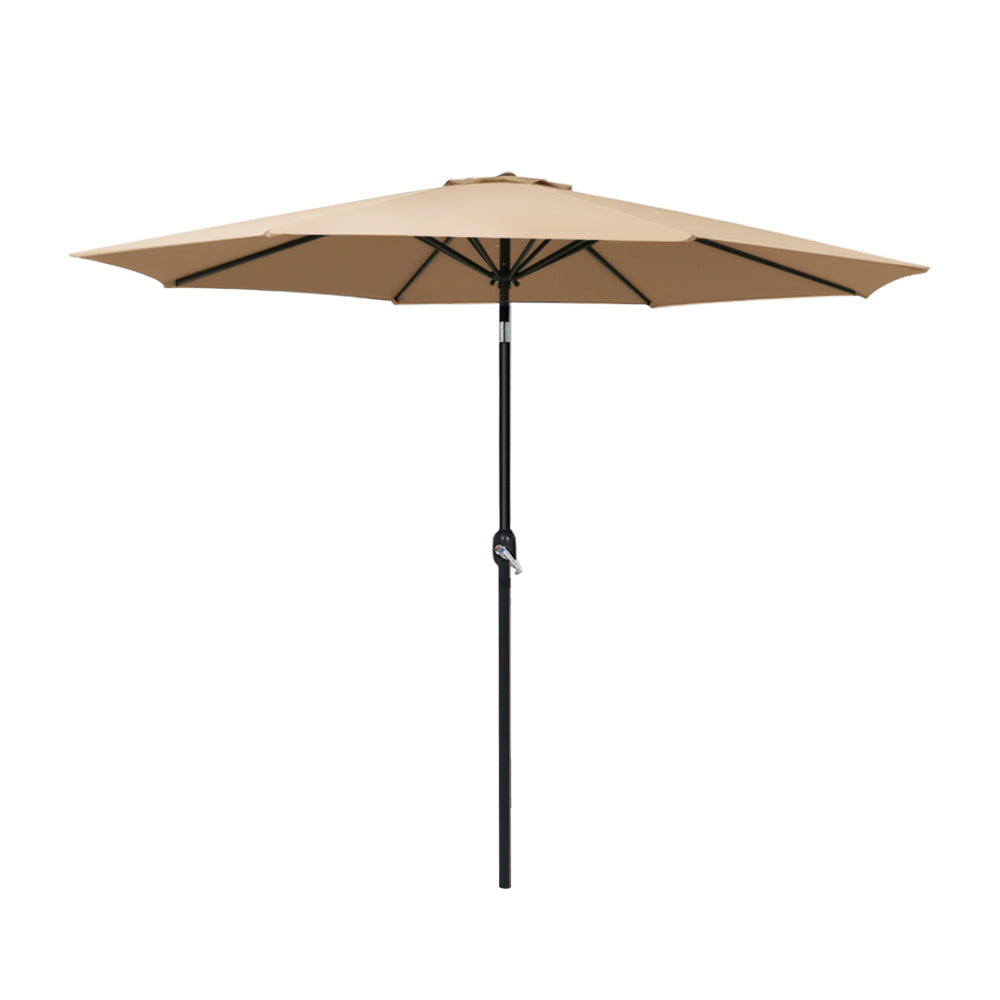 Instahut 2.7m Outdoor Umbrella Pole Stand Garden Sun Beige