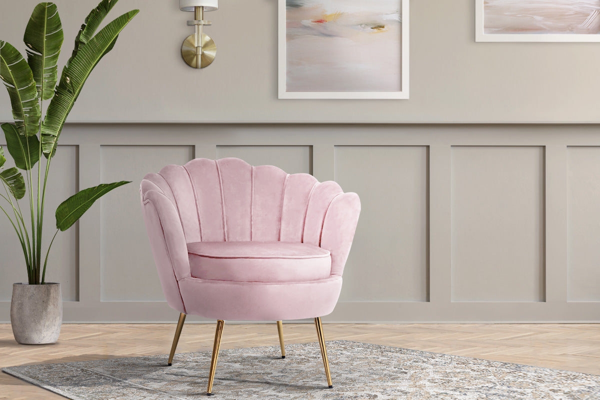 Velvet pink store armchair