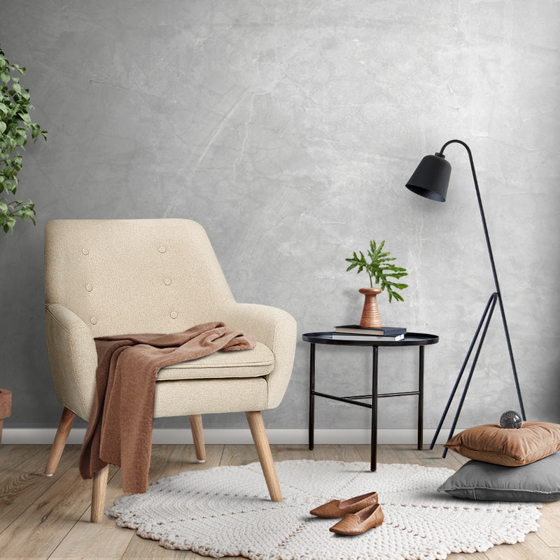 Artiss Fabric Dining Armchair - Beige