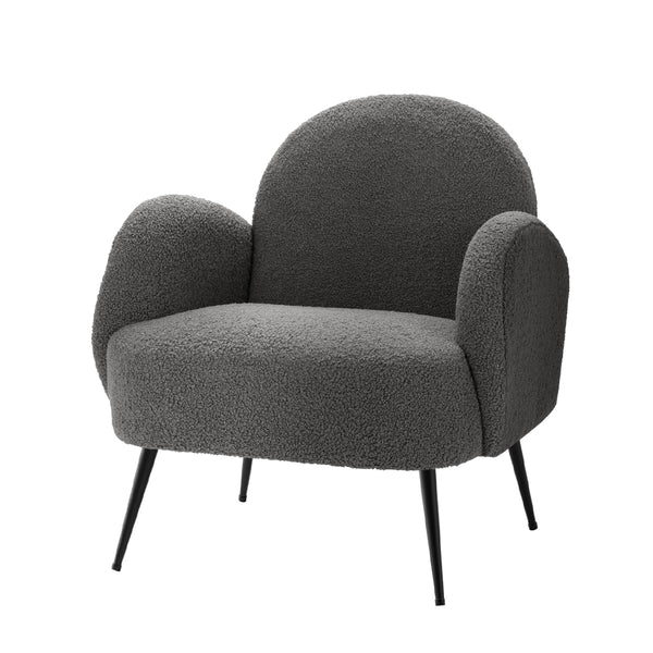 Artiss Armchair Lounge Chair Armchairs Accent Arm Chairs Sherpa Boucle Charcoal