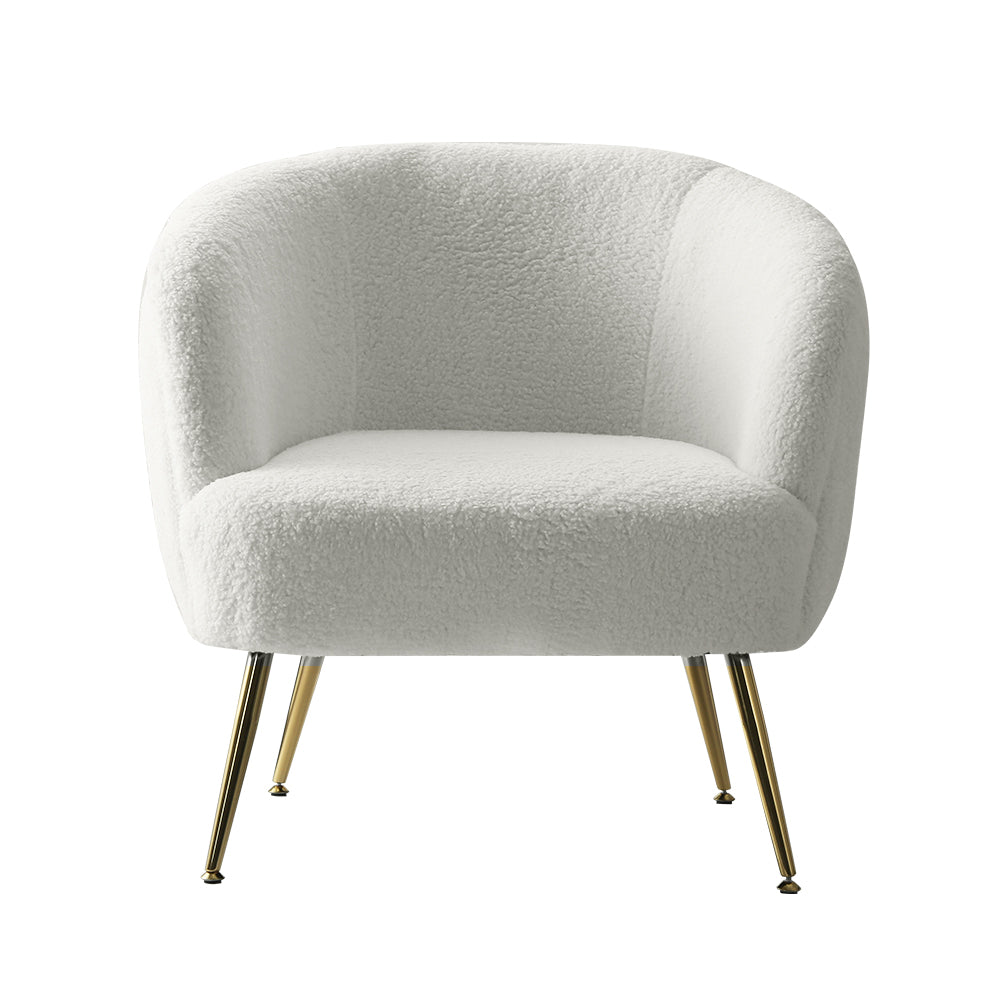 Premium Sherpa Armchair, Winged Backrest Accent Chair - Artiss