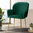 Artiss  Set of 2 Kynsee Dining Chair Armchair Cafe Chair Upholstered Velvet Green