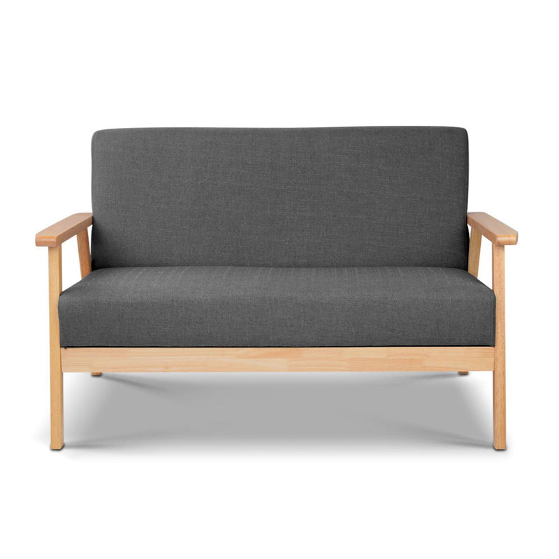Artiss 2 Seater Fabric Sofa Chair - Grey