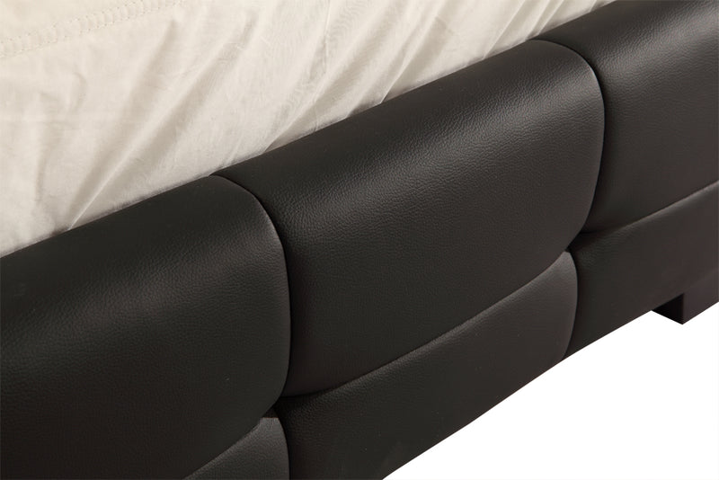 Queen PU Leather Deluxe Bed Frame Black Tanstella