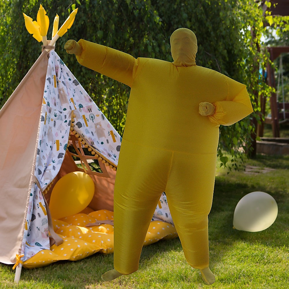 Yellow Inflatable Costume with Fan, One Size Fits All