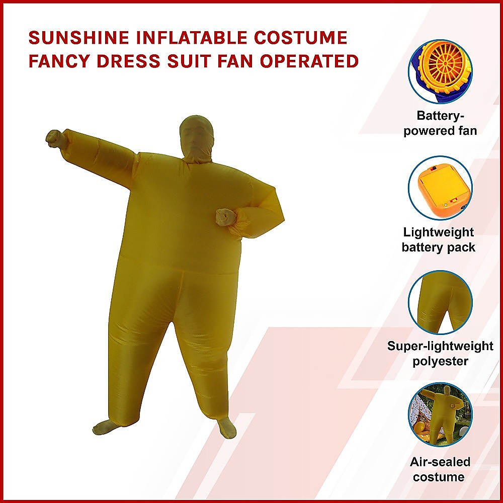 Yellow Inflatable Costume with Fan, One Size Fits All