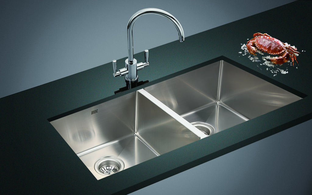 865x440mm Handmade Stainless Steel Undermount / Topmount Kitchen Sink with Waste