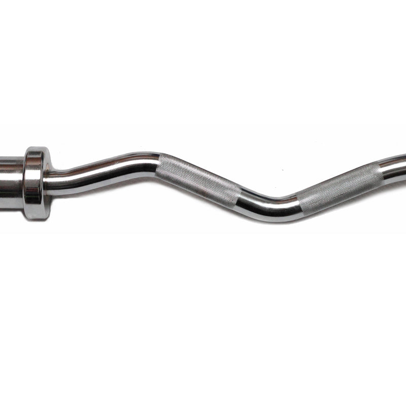 Heavy Duty Chrome Olympic Curl Bar 120cm with Spring Collars