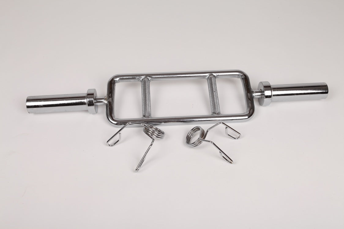 Chrome Plated 2" Olympic Tricep Bar with Spring Collars