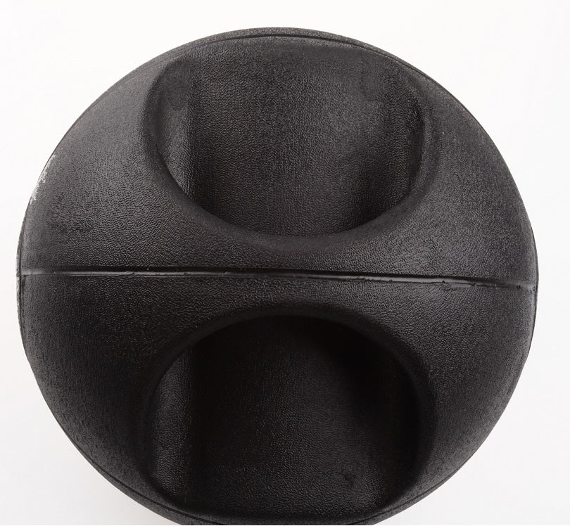 10kg Double-Handled Rubber Medicine Ball, Black