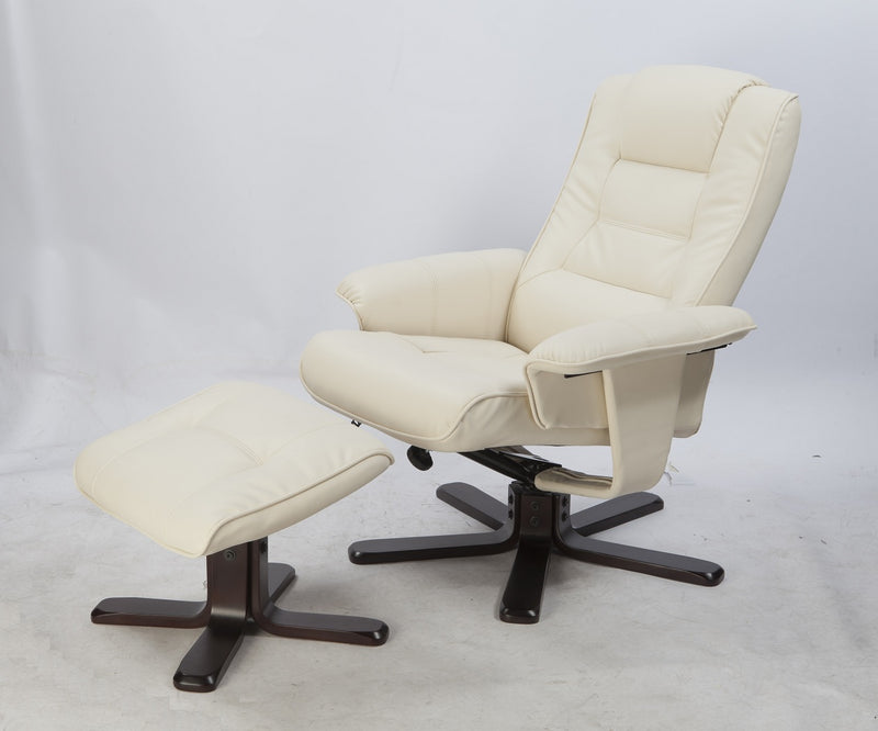 PU Leather Massage Chair Recliner Ottoman Lounge Remote