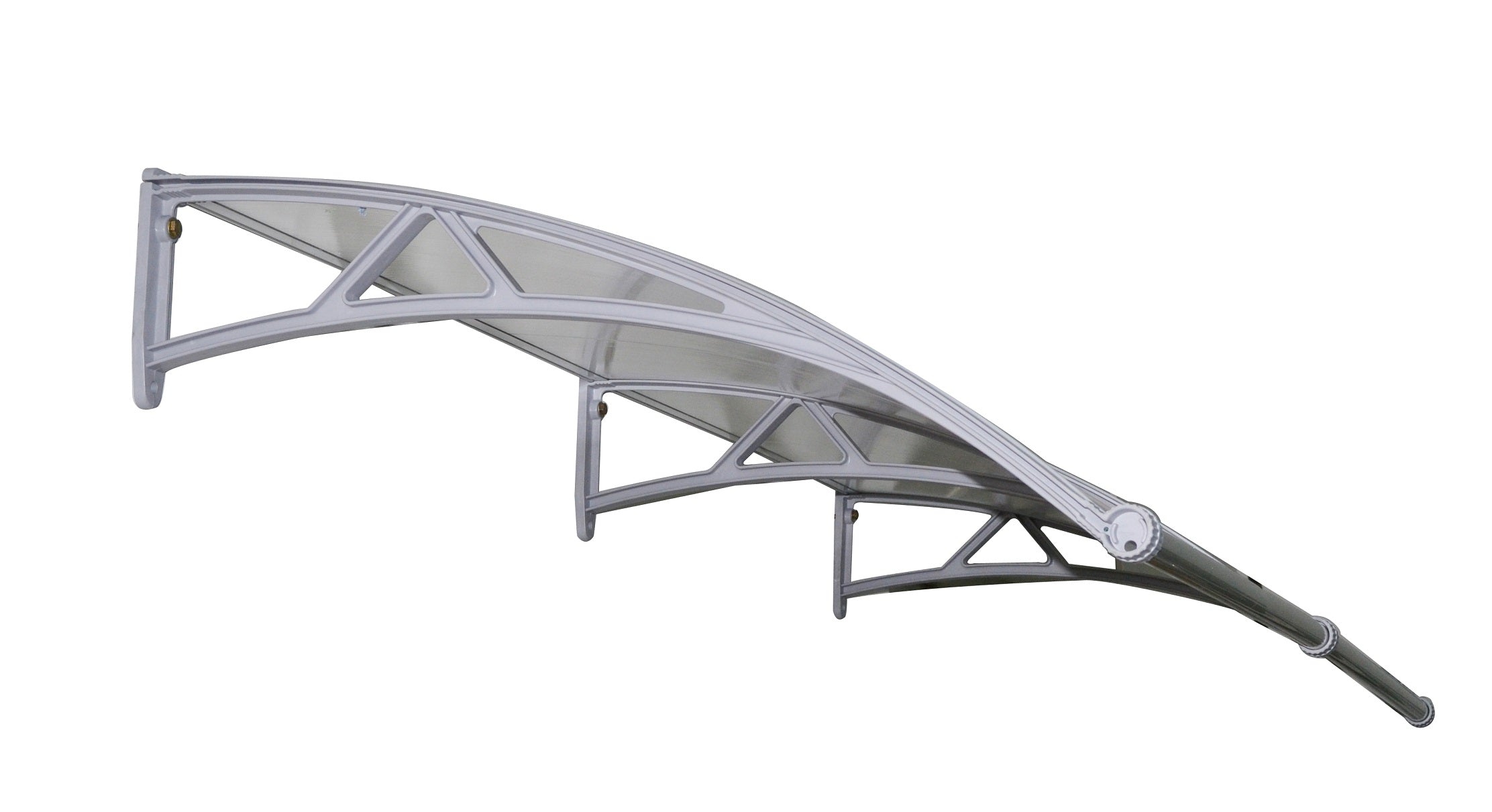 Clear Polycarbonate Outdoor Awning with Gutter, 1mx2m