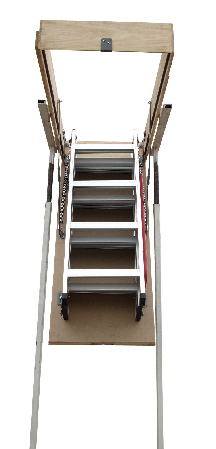 Anti-Slip Aluminium Attic Ladder with Hand Rails - 2700-3050mm