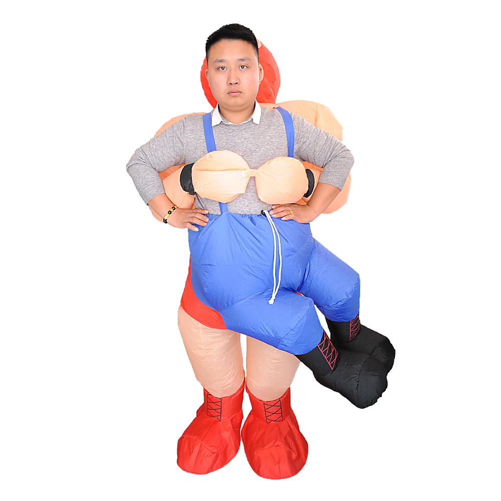 Inflatable Wrestler Fan Costume with Battery Pack