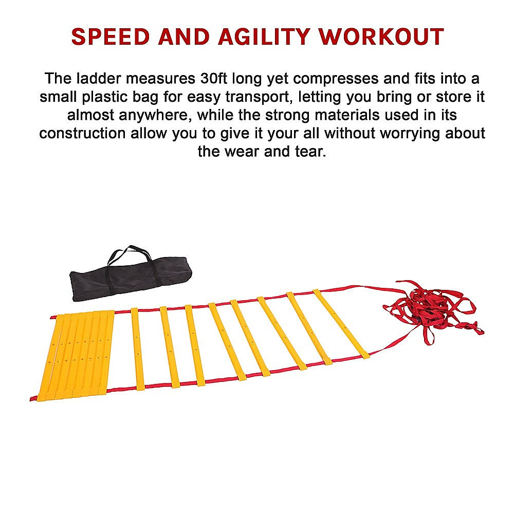 9m Durable Agility Speed Training Ladder with Nylon Straps