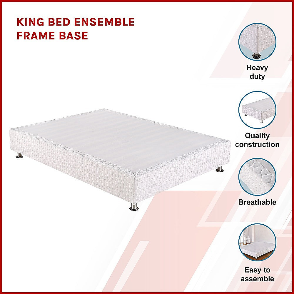 Designer King Bed Frame with Firm Support & Easy Assembly