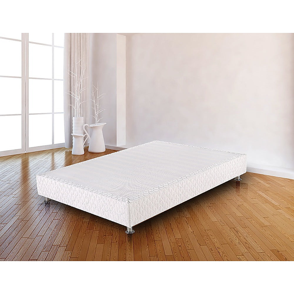 White Queen Bed Frame Ensemble with Firm Support