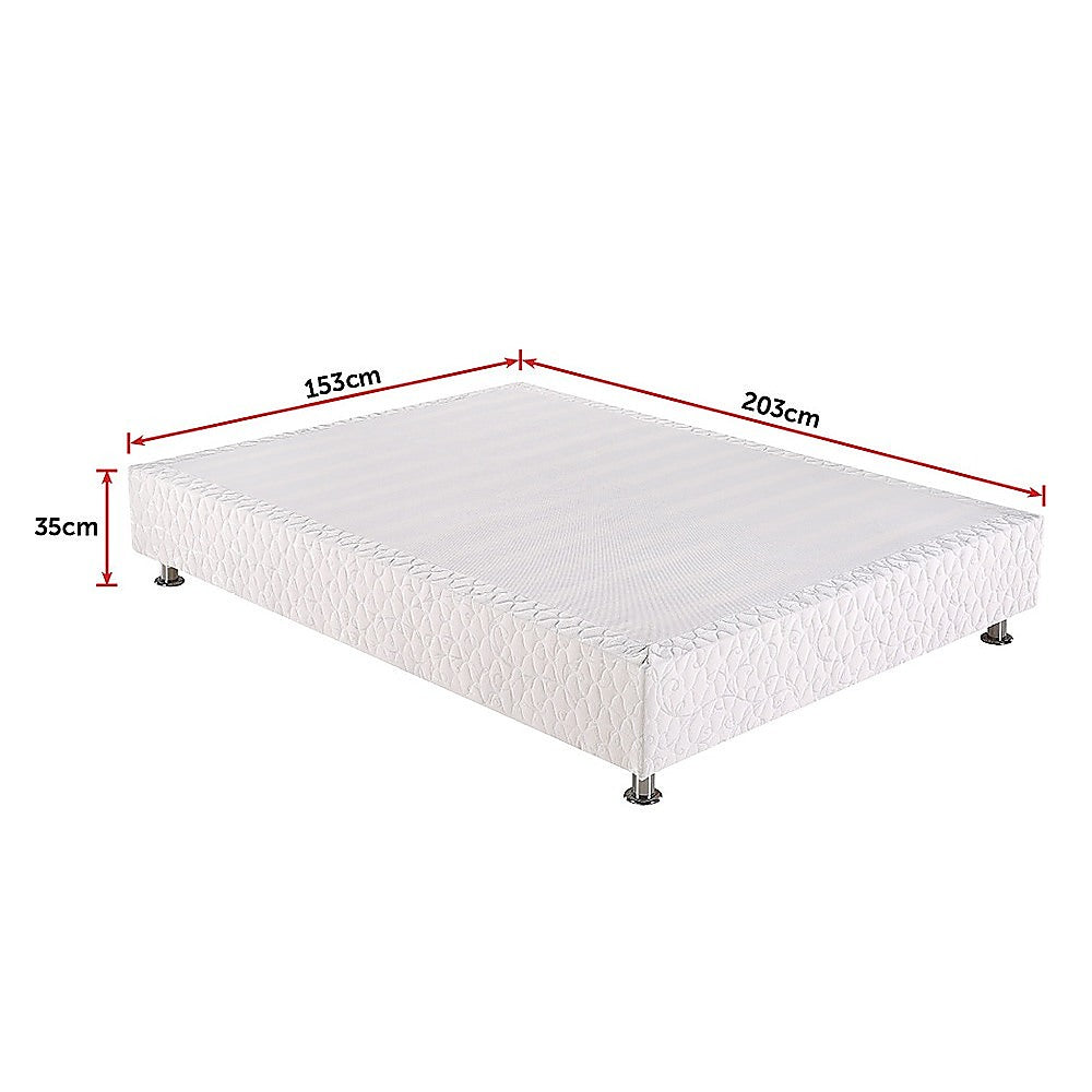 White Queen Bed Frame Ensemble with Firm Support