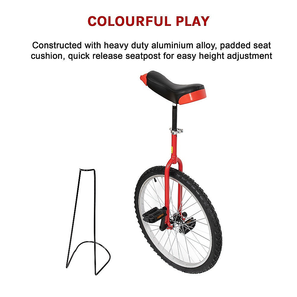 24'' Adjustable Pro Circus Unicycle Bike with Stand