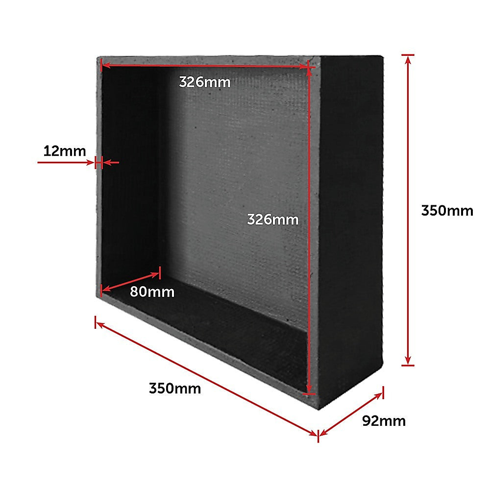 Waterproof Tile-Ready Shower Niche, 350x350x92mm, Easy Install