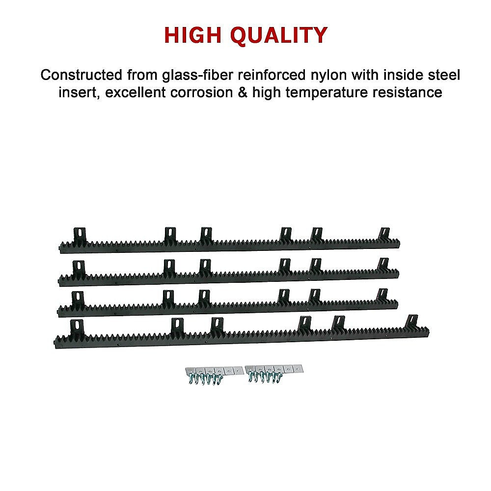 Heavy Duty Nylon Sliding Gate Hardware Kit, 4m Gear Rack