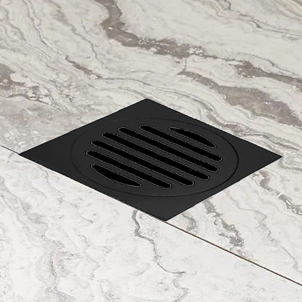 Black Brass Floor Grate Drain, 110mm x 110mm, Sturdy Design