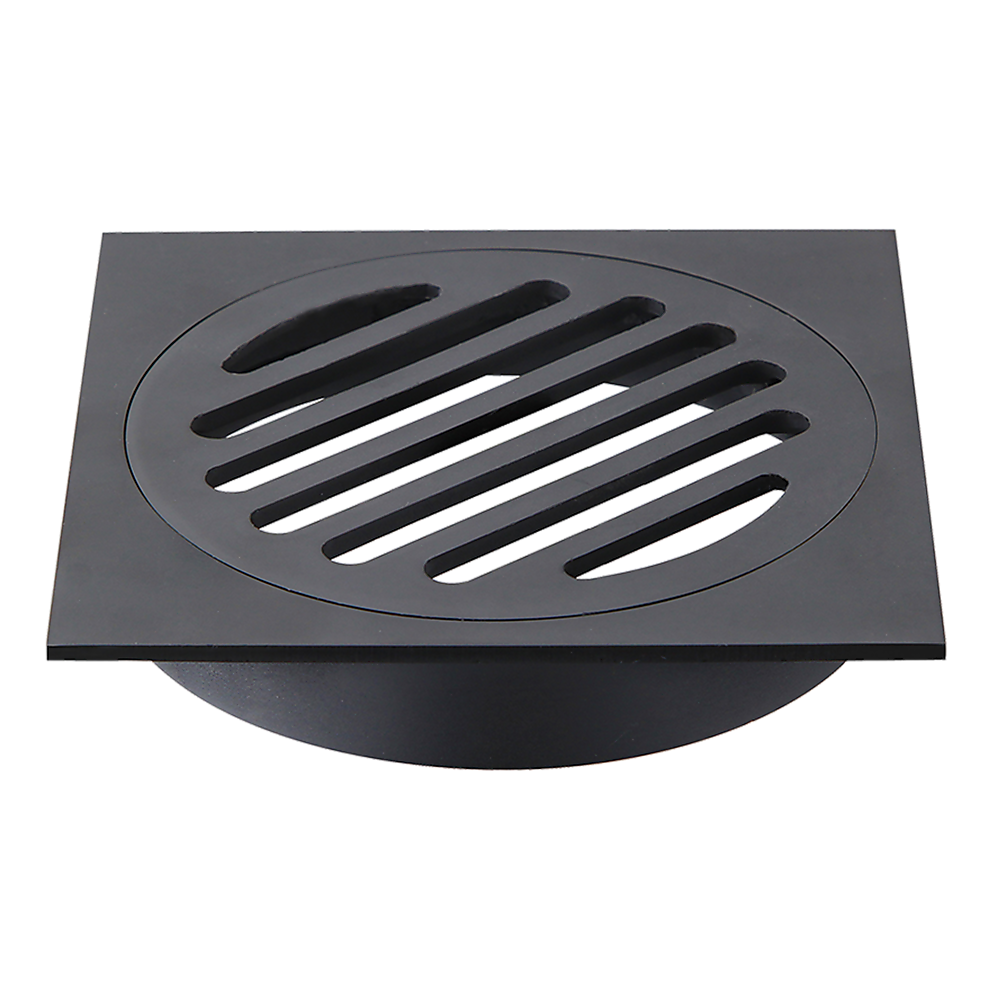 Black Brass Floor Grate Drain, 110mm x 110mm, Sturdy Design