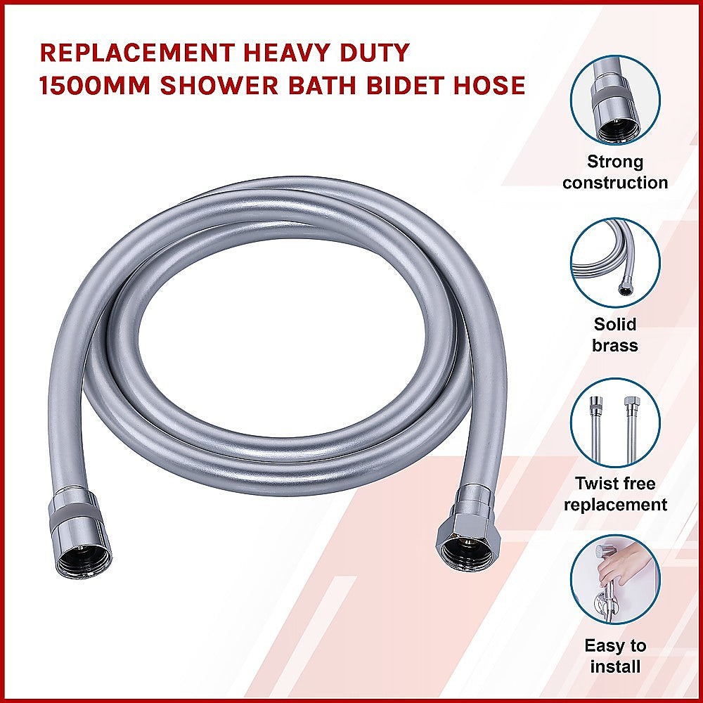 Kink-Resistant 1500mm Shower Hose, Brass Fittings