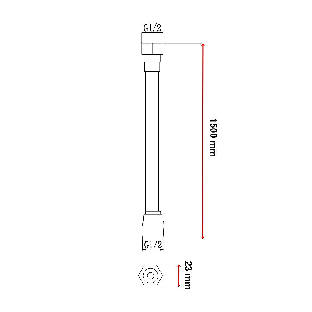 Kink-Resistant 1500mm Shower Hose, Brass Fittings