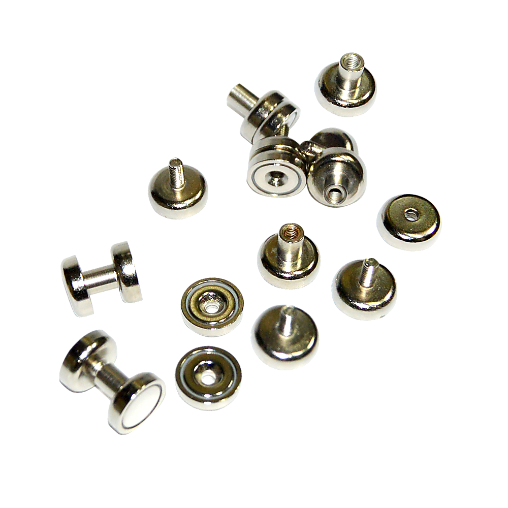 18x 16mm Neodymium Countersunk Pot Magnets 112kg Pulling