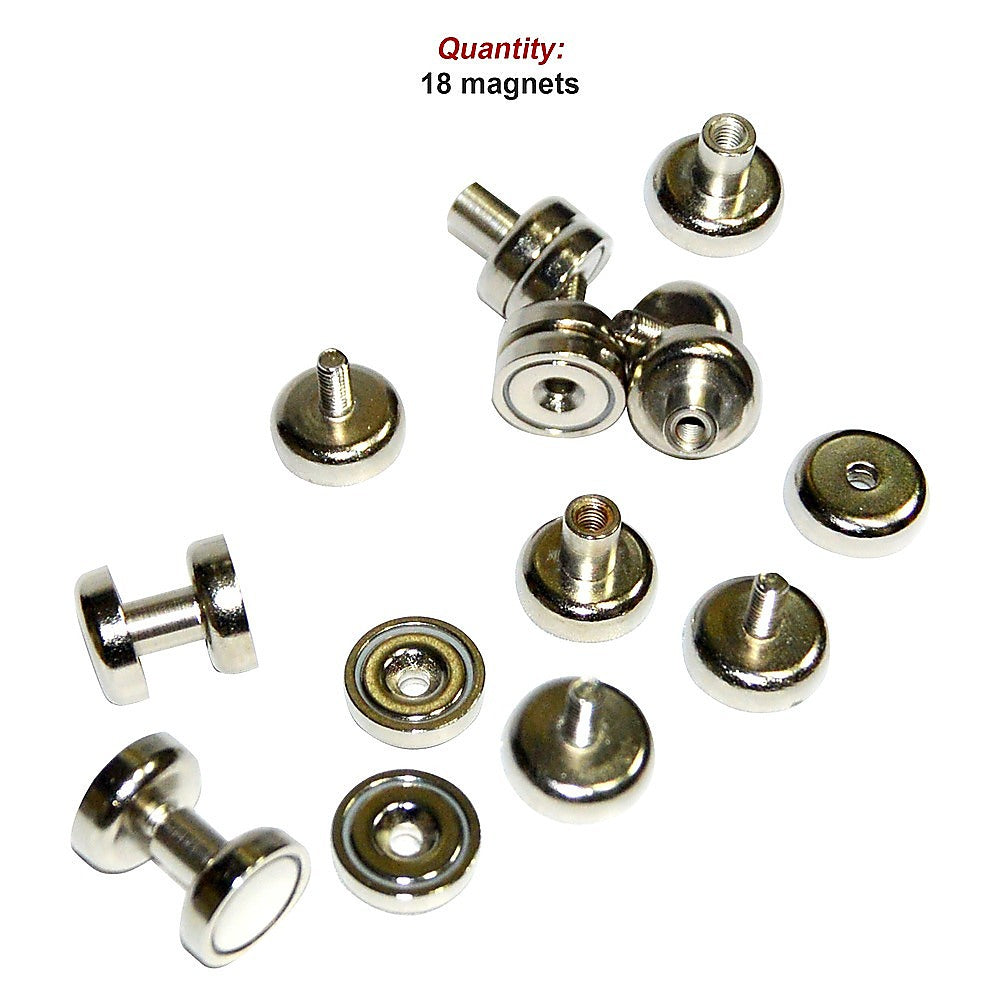 18x 16mm Neodymium Countersunk Pot Magnets 112kg Pulling