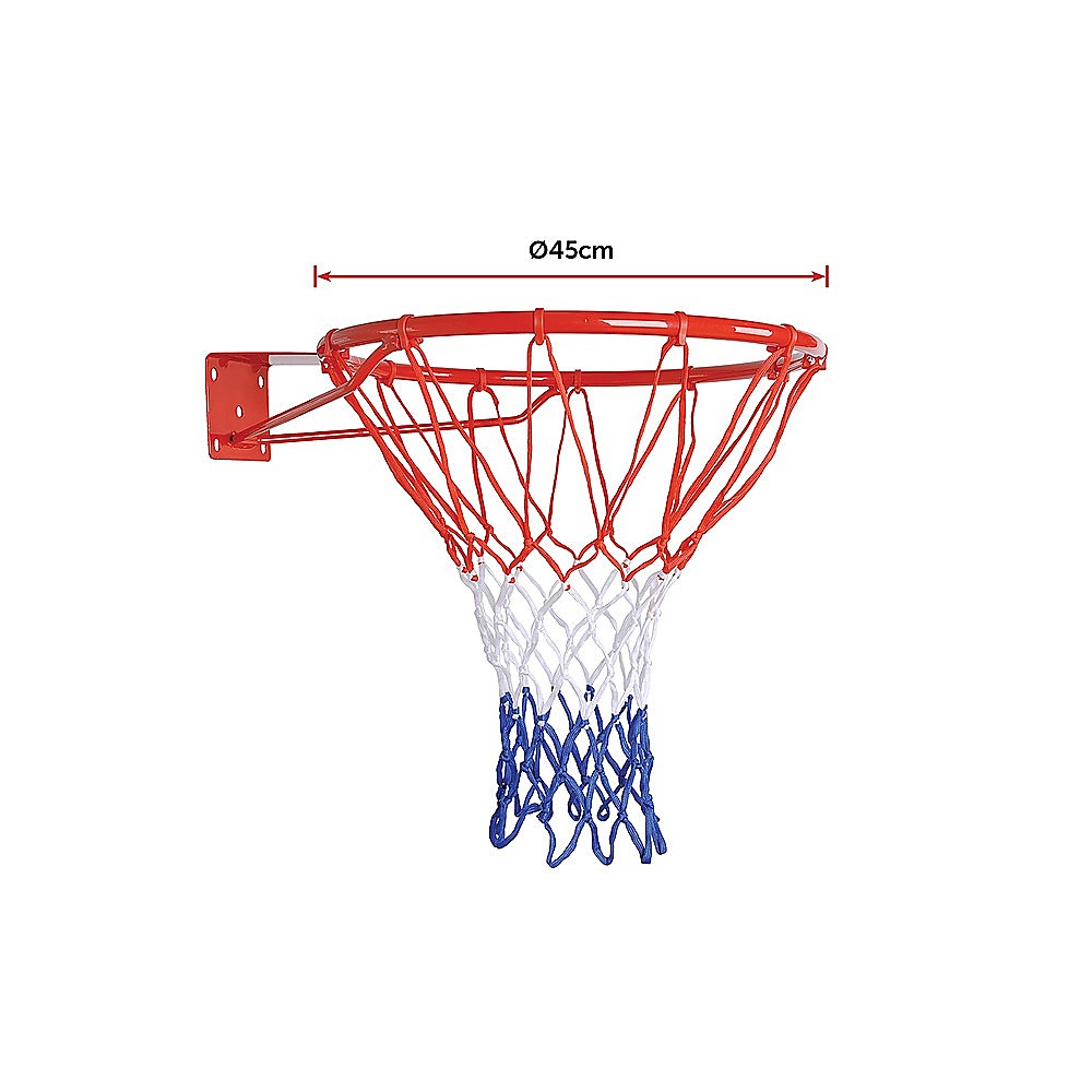 Pro Size 45cm Wall-Mounted Basketball Hoop Set Red