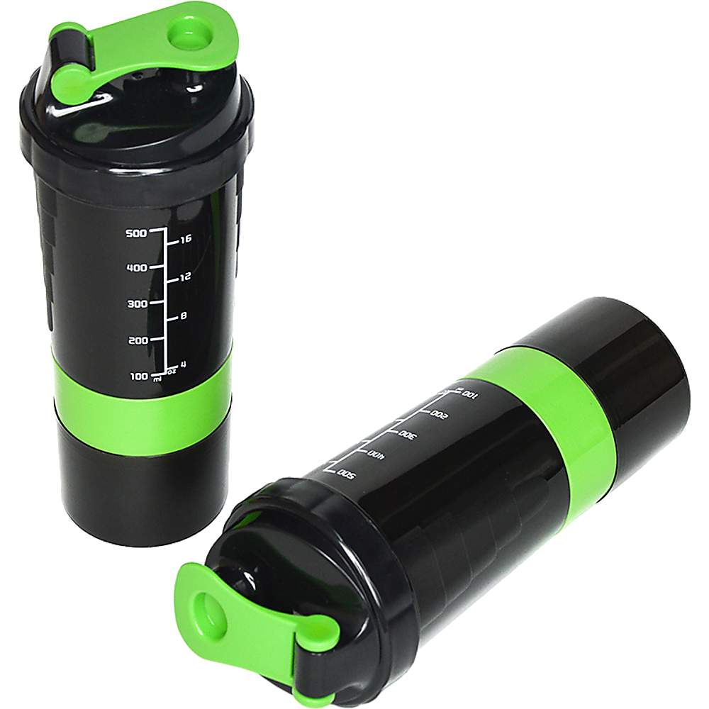 2x Protein Gym Shaker Premium 3 in 1 Smart Style Blender Mixer Cup Bot