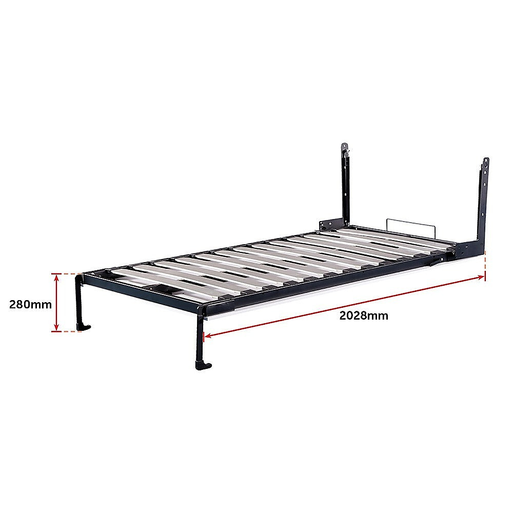 Steel Single Size Wall Bed Mechanism Kit, Black