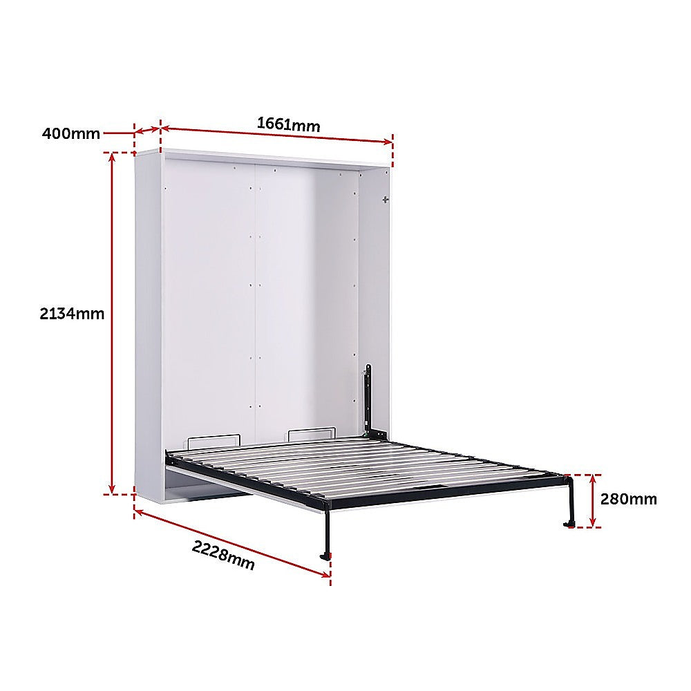 Sturdy Steel Queen Wall Bed with Safety Features - Palermo